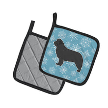 Load image into Gallery viewer, Winter Snowflake Newfoundland Pot Holders - Set of 2 - Heat-Resistant Kitchen Essentials BB3564PTHD