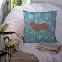 Load image into Gallery viewer, Winter Snowflake Neapolitan Mastiff Throw Pillow - 14x14 Decorative Pillow – Art for Your Home &amp; Patio BB3565PW1414