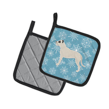 Load image into Gallery viewer, Winter Snowflake Dogo Argentino Pot Holders - Set of 2 - Heat-Resistant Kitchen Essentials BB3567PTHD
