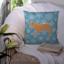Load image into Gallery viewer, Winter Snowflake Dogue de Bordeaux Throw Pillow - 14x14 Decorative Pillow – Art for Your Home &amp; Patio BB3570PW1414
