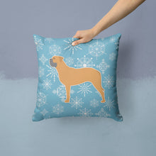 Load image into Gallery viewer, Winter Snowflake Bullmastiff Throw Pillow - 14x14 Decorative Pillow – Art for Your Home &amp; Patio BB3571PW1414