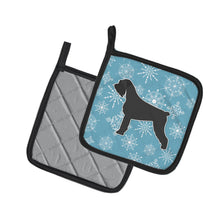 Load image into Gallery viewer, Winter Snowflake Giant Schnauzer Pot Holders - Set of 2 - Heat-Resistant Kitchen Essentials BB3573PTHD