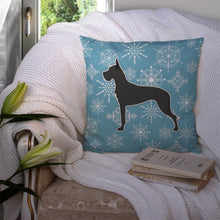 Load image into Gallery viewer, Winter Snowflake Great Dane Throw Pillow - 14x14 Decorative Pillow – Art for Your Home &amp; Patio BB3575PW1414