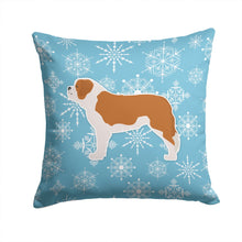 Load image into Gallery viewer, Winter Snowflake Saint Bernard Throw Pillow - 14x14 Decorative Pillow – Art for Your Home &amp; Patio BB3576PW1414