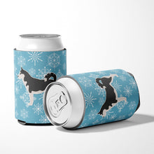 Load image into Gallery viewer, Winter Snowflake Siberian Husky Can or Bottle Hugger BB3580CC