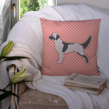 Load image into Gallery viewer, English Setter Checkerboard Pink Throw Pillow - 14x14 Decorative Pillow – Art for Your Home &amp; Patio BB3581PW1414