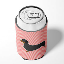 Load image into Gallery viewer, Dachshund Checkerboard Pink Can or Bottle Hugger BB3582CC