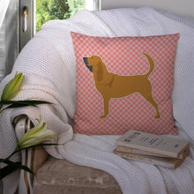 Load image into Gallery viewer, Bloodhound Checkerboard Pink Throw Pillow - 14x14 Decorative Pillow – Art for Your Home &amp; Patio BB3584PW1414
