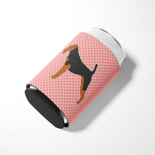 Load image into Gallery viewer, Welsh Terrier Checkerboard Pink Can or Bottle Hugger BB3585CC