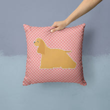 Load image into Gallery viewer, Cocker Spaniel Checkerboard Pink Throw Pillow - 14x14 Decorative Pillow – Art for Your Home &amp; Patio BB3586PW1414