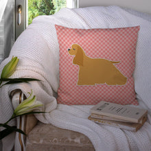 Load image into Gallery viewer, Cocker Spaniel Checkerboard Pink Throw Pillow - 14x14 Decorative Pillow – Art for Your Home &amp; Patio BB3586PW1414