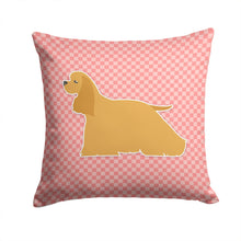 Load image into Gallery viewer, Cocker Spaniel Checkerboard Pink Throw Pillow - 14x14 Decorative Pillow – Art for Your Home &amp; Patio BB3586PW1414
