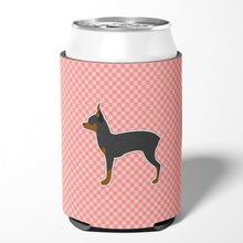 Load image into Gallery viewer, Toy Fox Terrier Checkerboard Pink Can or Bottle Hugger BB3587CC