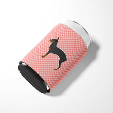Load image into Gallery viewer, Toy Fox Terrier Checkerboard Pink Can or Bottle Hugger BB3587CC