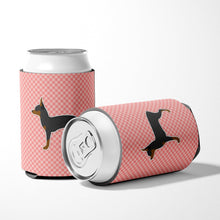 Load image into Gallery viewer, Toy Fox Terrier Checkerboard Pink Can or Bottle Hugger BB3587CC