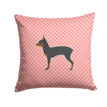 Load image into Gallery viewer, Toy Fox Terrier Checkerboard Pink Throw Pillow - 14x14 Decorative Pillow – Art for Your Home &amp; Patio BB3587PW1414