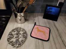 Load image into Gallery viewer, Pharaoh Hound Checkerboard Pink Pot Holders - Set of 2 - Heat-Resistant Kitchen Essentials BB3588PTHD