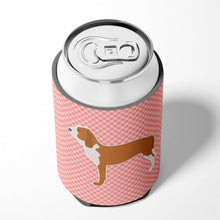 Load image into Gallery viewer, Spanish Hound Checkerboard Pink Can or Bottle Hugger BB3591CC
