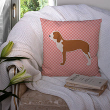 Load image into Gallery viewer, Spanish Hound Checkerboard Pink Throw Pillow - 14x14 Decorative Pillow – Art for Your Home &amp; Patio BB3591PW1414