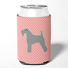 Load image into Gallery viewer, Kerry Blue Terrier Checkerboard Pink Can or Bottle Hugger BB3592CC