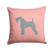 Load image into Gallery viewer, Kerry Blue Terrier Checkerboard Pink Throw Pillow - 14x14 Decorative Pillow – Art for Your Home &amp; Patio BB3592PW1414