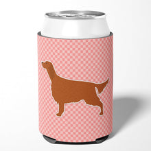 Load image into Gallery viewer, Irish Setter Checkerboard Pink Can or Bottle Hugger BB3593CC