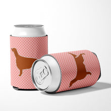 Load image into Gallery viewer, Irish Setter Checkerboard Pink Can or Bottle Hugger BB3593CC