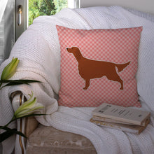 Load image into Gallery viewer, Irish Setter Checkerboard Pink Throw Pillow - 14x14 Decorative Pillow – Art for Your Home &amp; Patio BB3593PW1414