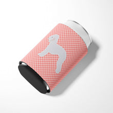 Load image into Gallery viewer, Bedlington Terrier Checkerboard Pink Can or Bottle Hugger BB3594CC