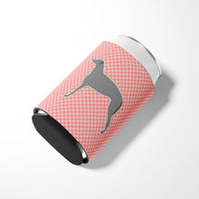 Load image into Gallery viewer, Scottish Deerhound Checkerboard Pink Can or Bottle Hugger BB3596CC