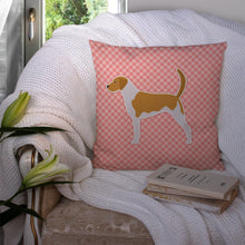 Load image into Gallery viewer, American Foxhound Checkerboard Pink Throw Pillow - 14x14 Decorative Pillow – Art for Your Home &amp; Patio BB3598PW1414