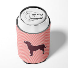 Load image into Gallery viewer, American Water Spaniel Checkerboard Pink Can or Bottle Hugger BB3601CC