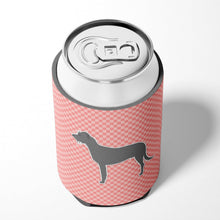 Load image into Gallery viewer, Irish Wolfhound Checkerboard Pink Can or Bottle Hugger BB3603CC