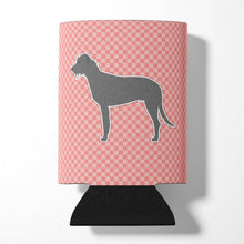 Load image into Gallery viewer, Irish Wolfhound Checkerboard Pink Can or Bottle Hugger BB3603CC