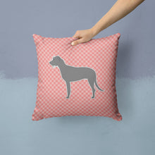 Load image into Gallery viewer, Irish Wolfhound Checkerboard Pink Throw Pillow - 14x14 Decorative Pillow – Art for Your Home &amp; Patio BB3603PW1414