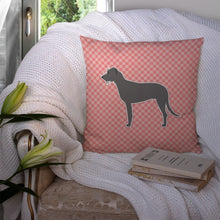 Load image into Gallery viewer, Irish Wolfhound Checkerboard Pink Throw Pillow - 14x14 Decorative Pillow – Art for Your Home &amp; Patio BB3603PW1414