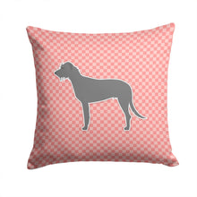 Load image into Gallery viewer, Irish Wolfhound Checkerboard Pink Throw Pillow - 14x14 Decorative Pillow – Art for Your Home &amp; Patio BB3603PW1414