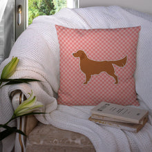 Load image into Gallery viewer, Golden Retriever Checkerboard Pink Throw Pillow - 14x14 Decorative Pillow – Art for Your Home &amp; Patio BB3604PW1414