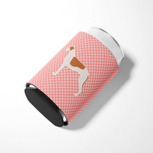 Load image into Gallery viewer, Greyhound Checkerboard Pink Can or Bottle Hugger BB3605CC