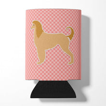 Load image into Gallery viewer, Afghan Hound Checkerboard Pink Can or Bottle Hugger BB3606CC