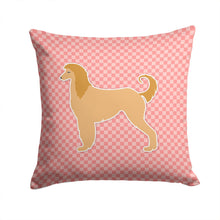 Load image into Gallery viewer, Afghan Hound Checkerboard Pink Throw Pillow - 14x14 Decorative Pillow – Art for Your Home &amp; Patio BB3606PW1414