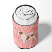 Load image into Gallery viewer, Jack Russell Terrier Checkerboard Pink Can or Bottle Hugger BB3607CC