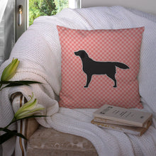 Load image into Gallery viewer, Black Labrador Retriever Checkerboard Pink Throw Pillow - 14x14 Decorative Pillow – Art for Your Home &amp; Patio BB3608PW1414