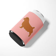 Load image into Gallery viewer, Norfolk Terrier Checkerboard Pink Can or Bottle Hugger BB3609CC