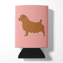 Load image into Gallery viewer, Norfolk Terrier Checkerboard Pink Can or Bottle Hugger BB3609CC