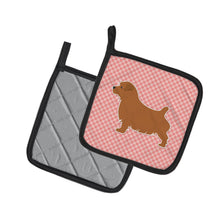 Load image into Gallery viewer, Norfolk Terrier Checkerboard Pink Pot Holders - Set of 2 - Heat-Resistant Kitchen Essentials BB3609PTHD