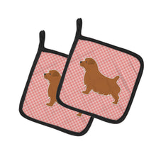 Load image into Gallery viewer, Norfolk Terrier Checkerboard Pink Pot Holders - Set of 2 - Heat-Resistant Kitchen Essentials BB3609PTHD