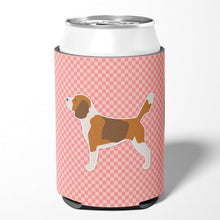 Load image into Gallery viewer, Beagle Checkerboard Pink Can or Bottle Hugger BB3610CC