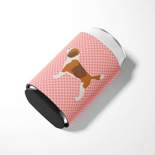 Load image into Gallery viewer, Beagle Checkerboard Pink Can or Bottle Hugger BB3610CC
