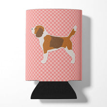 Load image into Gallery viewer, Beagle Checkerboard Pink Can or Bottle Hugger BB3610CC